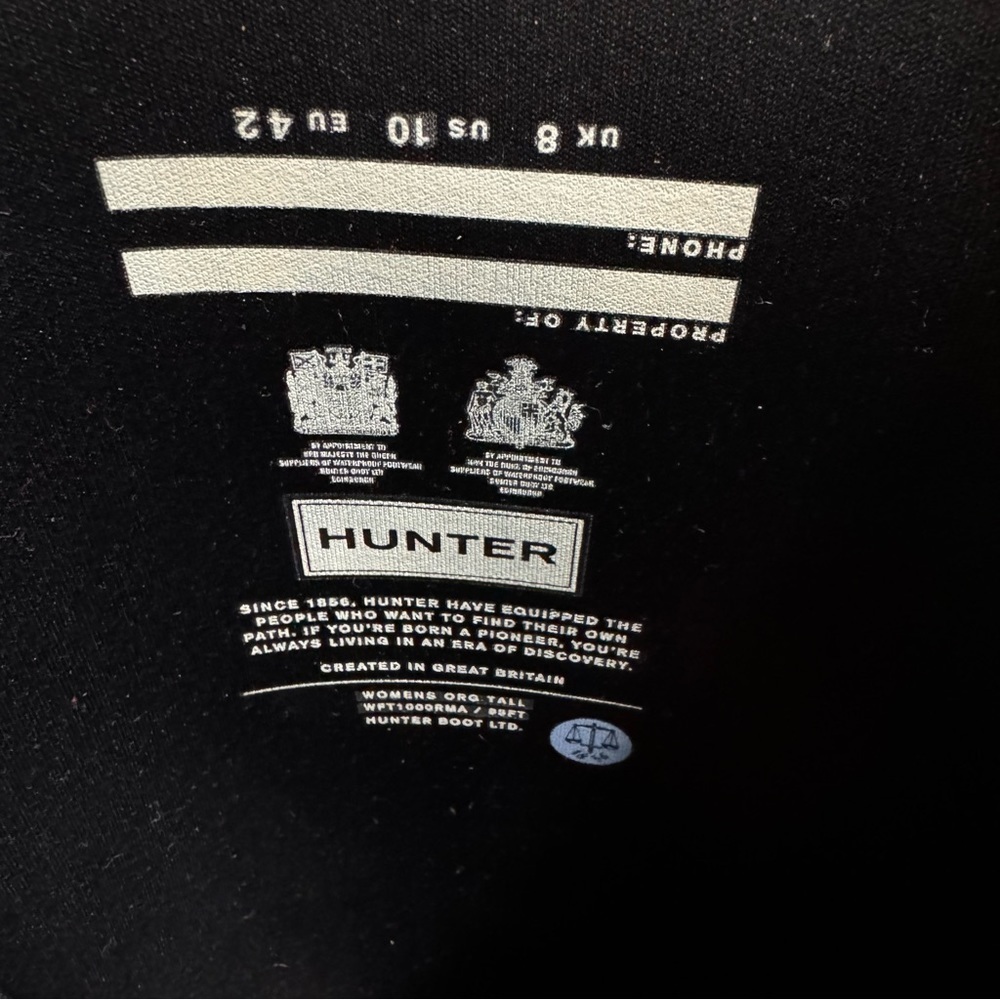 Hunter (NWT) Original Tall Rain Boots, Women’s Size 10/41 - Picture 7 of 15